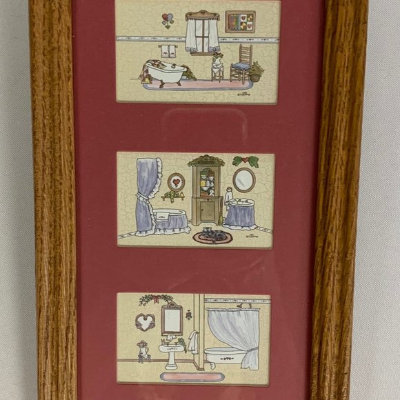 Adorable Bathroom Picture with Dark Pink Mat - Picture 5 of 6